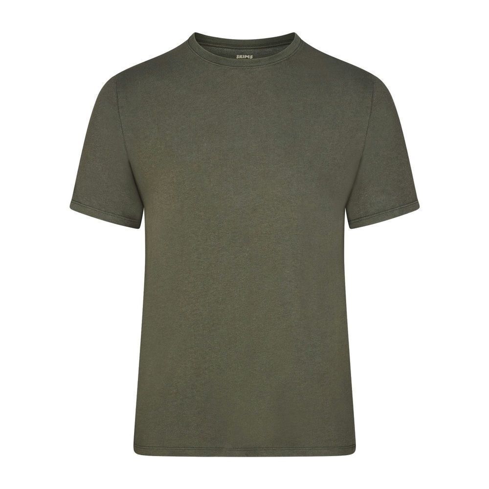 SKIMS MENS COTTON CLASSIC T-SHIRT Military green size M NWT in packaging
